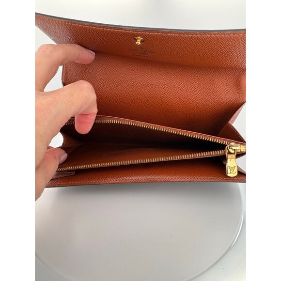 Louis Vuitton Monogram Canvas Sarah Long Wallet with Gold Snap & Chain - Picture 6 of 8